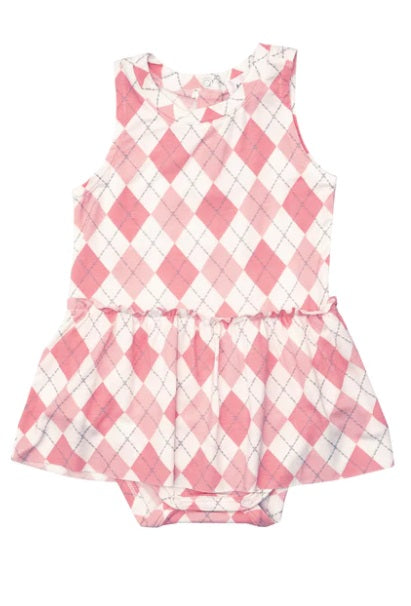 ARGYLE PINK Bodysuit W/ Skirt