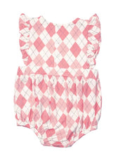 Load image into Gallery viewer, ARGYLE PINK Ruffle Sunsuit