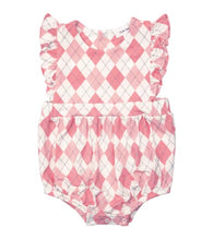 Load image into Gallery viewer, ARGYLE PINK Ruffle Sunsuit