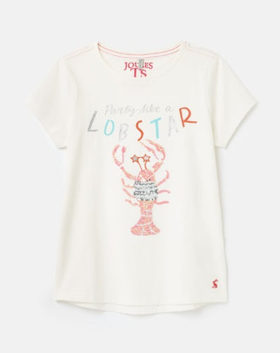 Astra Applique T‐Shirt - White Lobster