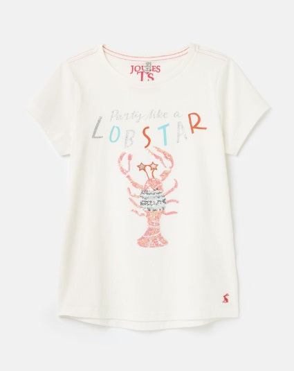 Astra Applique T‐Shirt - White Lobster