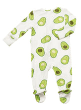 Load image into Gallery viewer, Avocado Zipper Footie