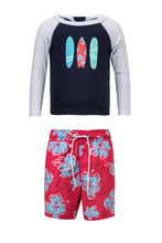 Load image into Gallery viewer, Hibiscus Surfboard LS Baby Set