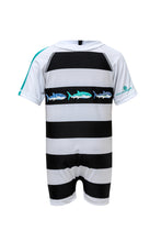 Load image into Gallery viewer, Shark Stripe SS Sunsuit