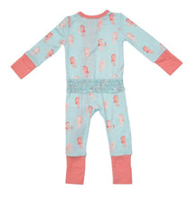 Load image into Gallery viewer, BABY PINK SEAHORSES 2-Way Ruffle Back Zipper Romper
