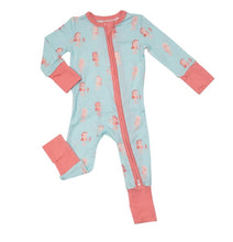 Load image into Gallery viewer, BABY PINK SEAHORSES 2-Way Ruffle Back Zipper Romper
