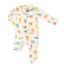 Load image into Gallery viewer, BEACHSIDE ABC 2-Way Zipper Footie