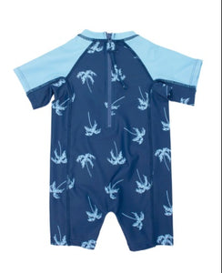 Baby Boy Beach Daze Surf Suit - Navy Sketchy Palm