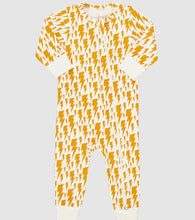 Load image into Gallery viewer, Baby Organic Romper - Mineral Yellow Lightening Bolt