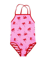 Load image into Gallery viewer, Beach Babe One Piece - Pink Sketchy Palm