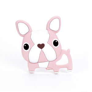 Boston Terrier Silicone Teether Pink - Single