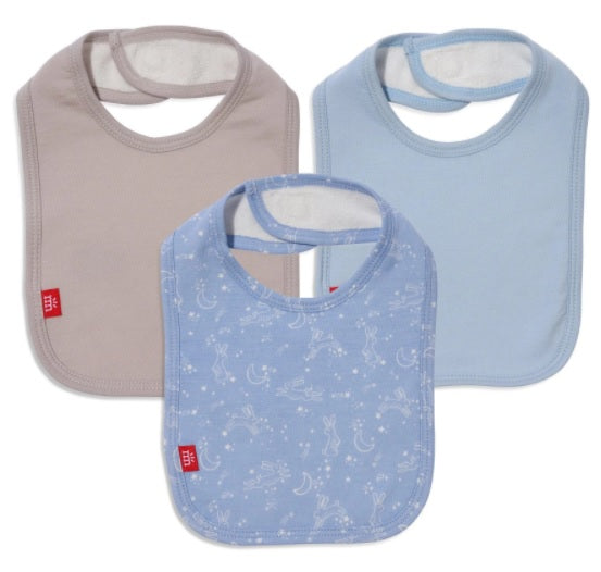 Bunny Moon Modal Magnetic Bibs 3pk