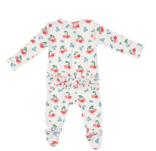 Load image into Gallery viewer, CHERRIES 2-Way Ruffle Back Zipper Footie