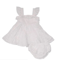 Load image into Gallery viewer, EYELET WHITE 3 Tiered Ruffle  Sundress &amp; Diaper Cover
