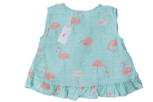 Load image into Gallery viewer, Flamingo - Muslin Ruffle Back Top &amp; Bloomer