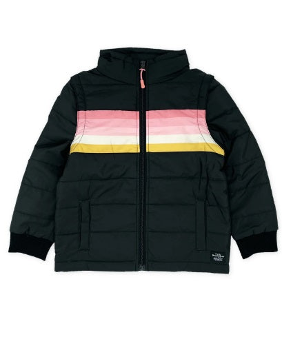 First Light Puffer Jacket/Vest - Sunset Stripe