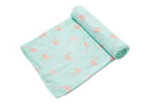 Load image into Gallery viewer, Flamingo Muslin Swaddle Blanket