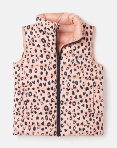 Flip It Reversible Gilet - Pink Love Leopard