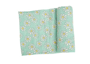 Flower Power Swaddle Blanket Mint