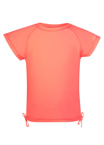 Neon Coral Short Sleeve Rash Top