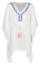 Load image into Gallery viewer, White Embroidered Spot Kaftan