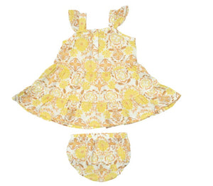 GOLDEN SURF FLORAL Twirly  Sundress & Diaper Cover