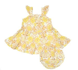 GOLDEN SURF FLORAL Twirly  Sundress & Diaper Cover