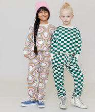 Load image into Gallery viewer, Girls Organic Sweatpants - Antique White Rainbows