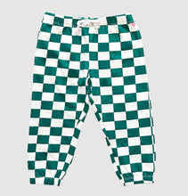 Load image into Gallery viewer, Girls Organic Sweatpants - Evergreen Rectangle Check