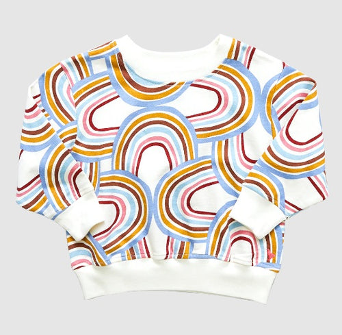 Girls Organic Sweatshirt - Multi Rainbow