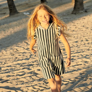 Girls Terry Coverup - Ocean Stripe