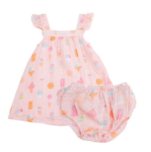 Ice Cream Sundress/Diaper Cover Pink