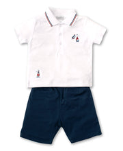 Load image into Gallery viewer, Seaside Surprise Bermuda Set - White/Navy