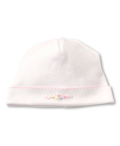 Premier Daisy Swag Hat w/ Hand EMB - White/Pink