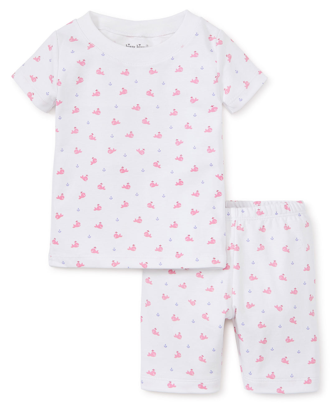 Whales Print Fuchsia Short Pajama Set