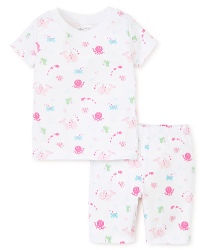 Under the Sea Short Pajama Set Fuchsia