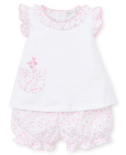 Load image into Gallery viewer, Mini Blooms Sunsuit Set - White Pink