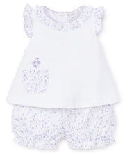 Load image into Gallery viewer, Mini Blooms Sunsuit Set - White Lilac