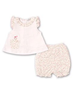 Spring Whispers Sunsuit Set MIX - White/Pink
