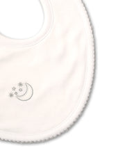 Load image into Gallery viewer, Pique Night Moon Bib - White