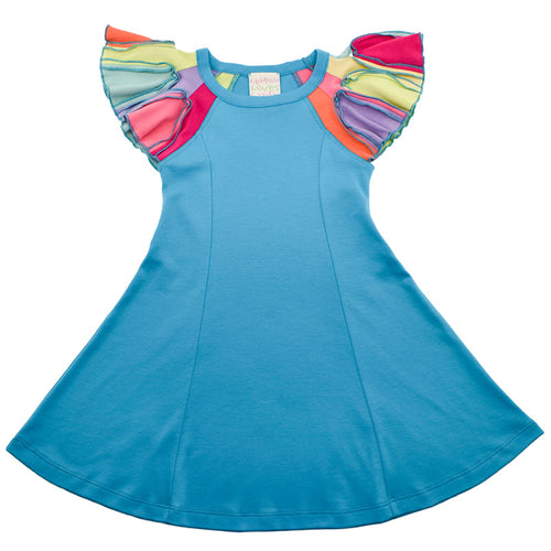 Butterfly Wing Dress - Scuba Blue
