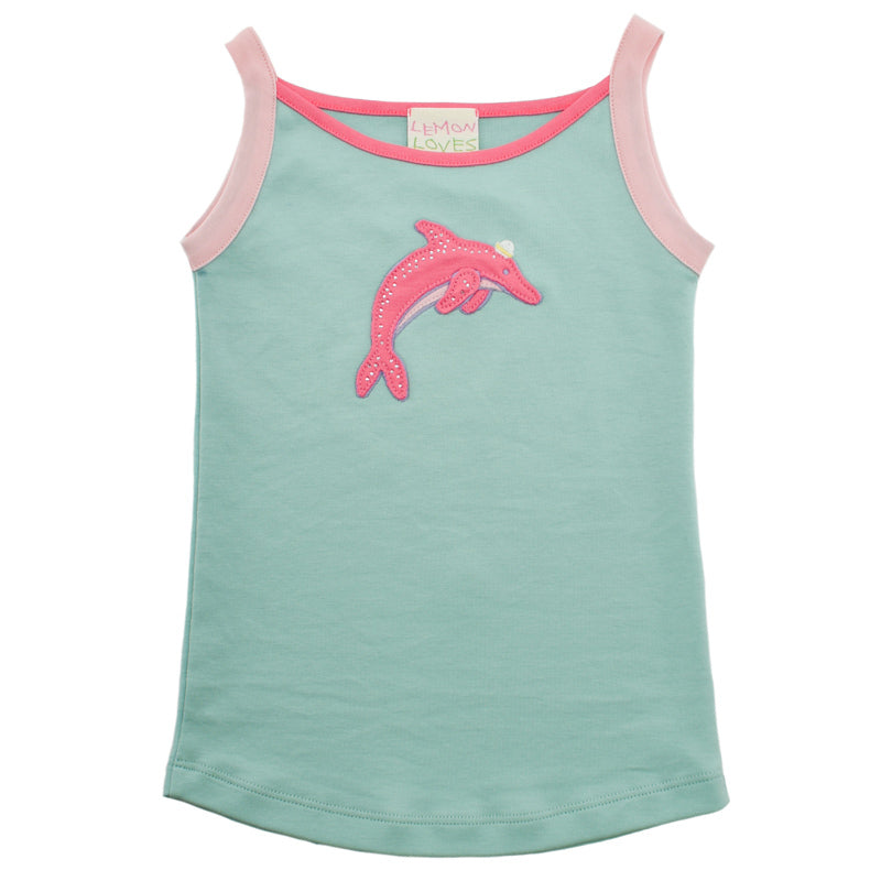 Dolphin Tank - Pastel Turquoise