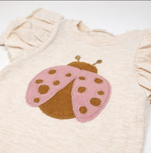 Load image into Gallery viewer, oh baby! Ladybug SANDH Bttrfly Slub Tee - Rffl Terry Tushie-Blush