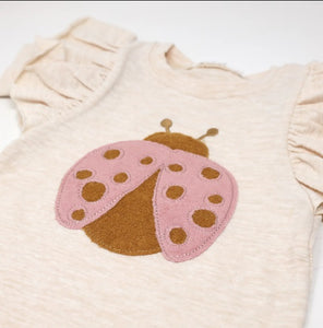 oh baby! Ladybug SANDH Bttrfly Slub Tee - Rffl Terry Tushie-Blush