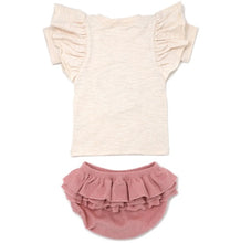 Load image into Gallery viewer, oh baby! Ladybug SANDH Bttrfly Slub Tee - Rffl Terry Tushie-Blush