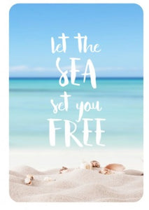 Let the Sea Set You Free Keepsake Card Necklace