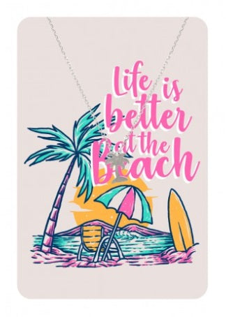 Life is Better at the Beach Keepsake Card Necklace