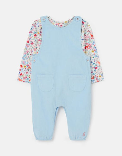 Lindey Cord Dungaree Set - Haze Blue