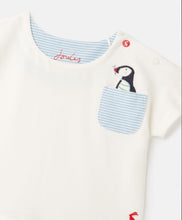 Load image into Gallery viewer, Maddox Mock Layer Baby Grow - Blue Stripe Puffin