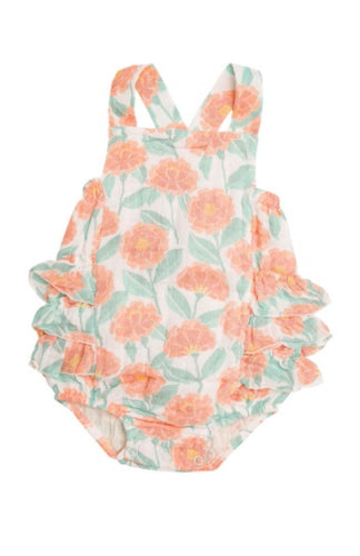 Marigold Garden Ruffle Sunsuit Orange Multi